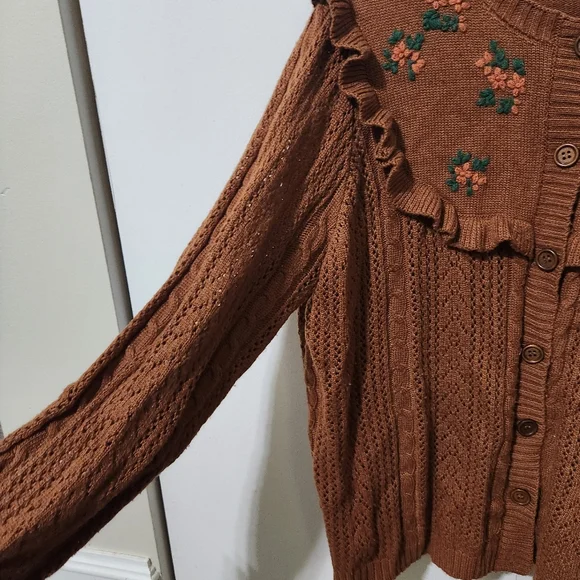 Cottagecore Floral Embroidered Cardigan - Picture 5 of 7